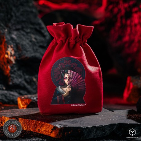 Anne Stokes Dice Pouch: Geisha Skull