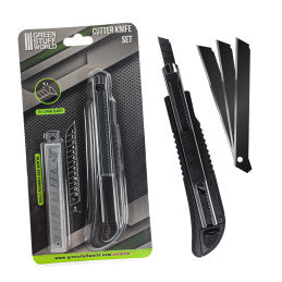 Black Hobby Knife + 10x spare blades