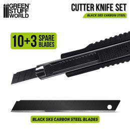 Black Hobby Knife + 10x spare blades
