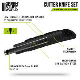 Black Hobby Knife + 10x spare blades