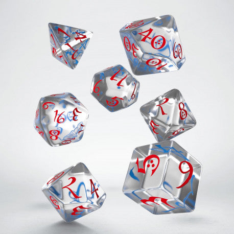 Classic RPG Translucent Red & Blue Dice set
