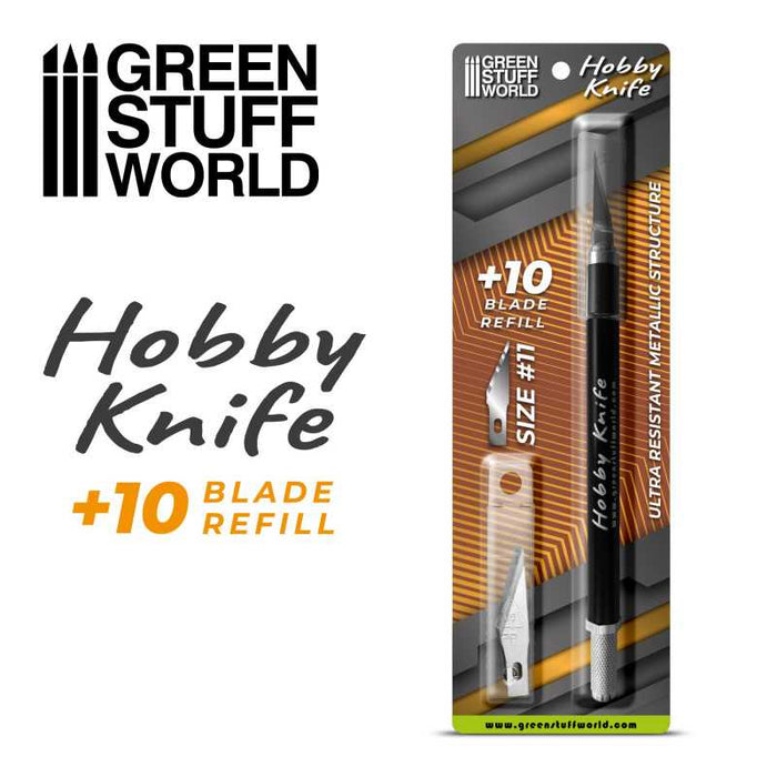 Metal Hobby Knife + 10 Blades