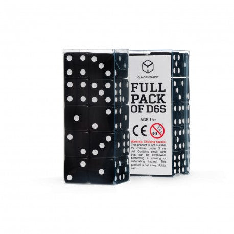 Full Pack of D6s: Black & White