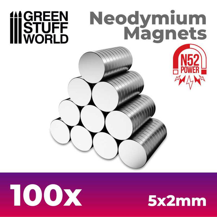 Neodymium Magnets 5x2mm - 100 units (N52)