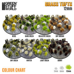 Grass Tufts- 12mm self-adhesive - Dark