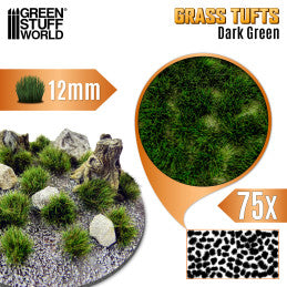 Grass Tufts- 12mm self-adhesive - Dark