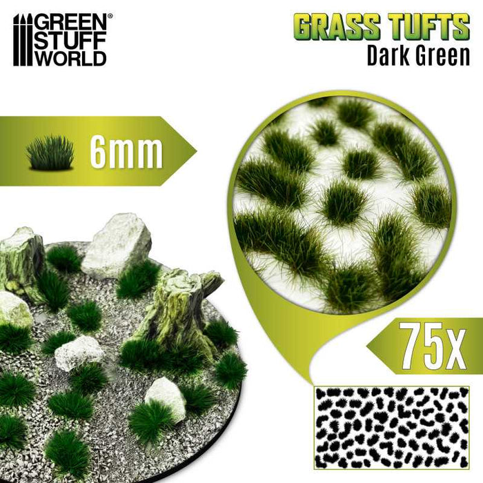 Grass Tufts - 6mm - Dark Green