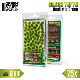 Static Grass Tufts 6 mm - Realistic Green