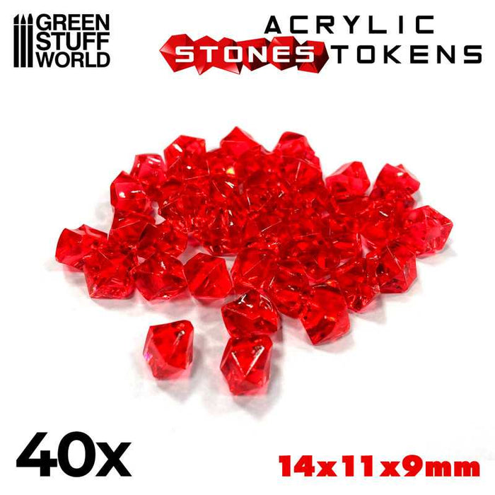 Acrylic Stones Tokens - Red