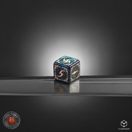 Tribal Dice Set: Blue-Green & Beige