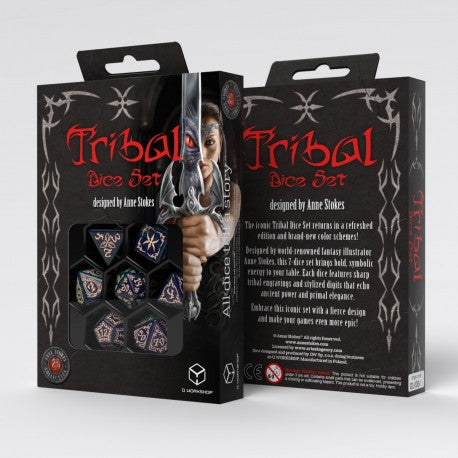 Tribal Dice Set: Blue-Green & Beige