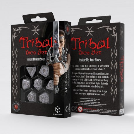 Tribal Dice Set: Pearl & Brown